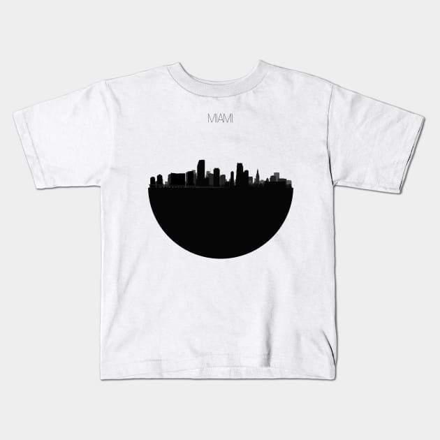 Miami Skyline Kids T-Shirt by inspirowl